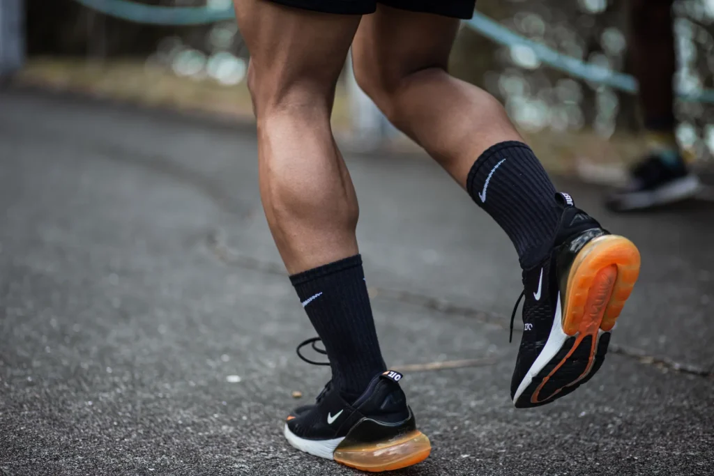 a pair of muscular lower legs